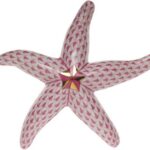 Herend Starfish Porcelain Figurine Raspberry Fishnet