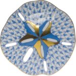 Herend Sand Dollar Figurine Blue Fishnet