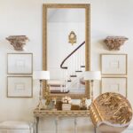Chende 61×31 large living room mirror for decor, gold wall mirror