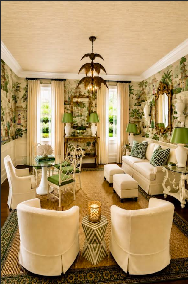 green white garden room