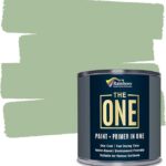 THE ONE All-In-One Paint & Primer – Light Green Satin, 8.5 Fl Oz/250ml | 1 Coat Formula | Easy Indoor & Outdoor Decorating for Home & Garden Walls, Floors & Furniture | Water-Based & Low VOC