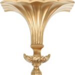 1 PCS Floating Wall Shelf, European Style Resin Gold Decorative Shelves for Wall Decor, Vintage Mounted Small Display Rack for Bedroom, Living Room, Bathroom, Kitchen, Office, 7.27X5.89 Inch