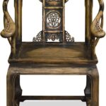 Distressed Elmwood Ming Imperial Palace Chinese Arm Chair