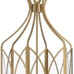 Savoy House 3-6802-6-127 Enclave Vintage Traditional Clear Glass Panel Pendant, 6-Light 360 Total Watts, 35″ H x 21″ W, Noble Brass
