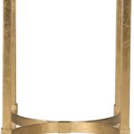 SAFAVIEH Home Collection Halyn Gold Leaf Mirror Top End Table