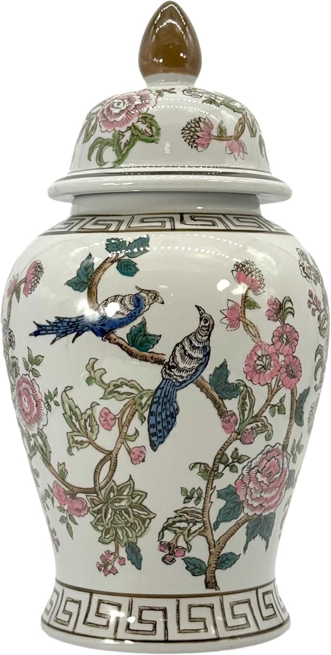 Galt International Partridge Bird Floral Chinoiserie Ceramic Temple Jar 18″ w/Lid – Ginger Jar Home & Kitchen Decor for Interior Design Galt International Partridge Bird Floral Chinoiserie Ceramic Temple Jar 18″ w/Lid – Ginger Jar Home & Kitchen Decor for Interior Design