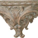 Touch of Class Clareville Gray Acanthus Leaf Wall Shelf