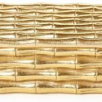 Two’s Company Gold Bamboo Box with Velvet Lining, 6.75-Inch, Resin
