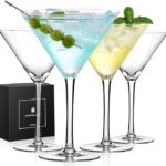 Qipecedm® Martini Glasses Set of 4, 9 oz Crystal Cocktail Glasses, Hand Blown Crystal Martini Glasses for Espresso Martini, Cosmopolitan, Gimlet, Home Bar, Party, Martini Glassware Gift Set (Stem) Visit the Qipecedm Store