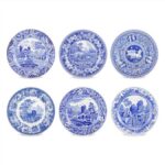 Spode Blue Room Traditions Plates | Set of 6 | 10.5-Inch Dinner and Salad Plate | Blue Serving Plate | Fine Earthenware | Microwave and Dishwasher Safe | Made in England