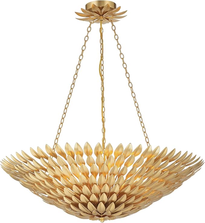 Crystorama Broche 30” Antique Gold Chandelier Crystorama Broche 30” Antique Gold Chandelier