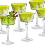 Barski Colored Champagne Coupe Glasses – Green Cocktail Coupe Glass, Stemmed Martini Glassware, Can be used for Dessert, Ice Cream – Green – Set of 6 – Gift Ready – 8.7 oz., Made in Europe