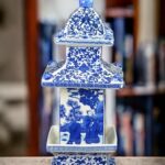 Click to see full view        VIDEO 16″ Classic Blue and White Porcelain Pagoda, China Qing Style, Jingdezhen (D19)