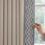 VisionaryHomeDesign Ivory Cream Cotton Blend Curtain Panels with Trim Design, Pinch Pleat Curtains, Blackout Curtains for Sliding Patio Doors Bedroom (Set of 2) (52W x 96L)