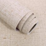 Beige Grasscloth Wallpaper Peel and Stick Vintage Grasscloth Contact Paper 15.7inch x 393.7inch Faux Linen Wallpaper Textured Self Adhesive Removable Contact Paper for Cabinet Vinyl