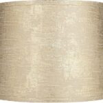 13″ Top x 15″ Bottom x 11″ High x 11″ Slant Print Lamp Shade (Pre-Assembled) Replacement Large Gold Tapered Drum Round Modern Fabric Pattern Embroidered Spider Harp Finial – Springcrest