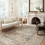Loloi Margot Ocean/Spice 8′-6″ x 11′-6″ Area Rug | MAT-03 CloudPile™ Printed Approx. 9×12 Blue Living room Dining room Bedroom, Timeless, Classic, Plush, Luxurious, Area Rug
