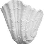 Modern White Plaster Shell Wall Sconce Scallop Sea Shell Shape Wall Lamp for Living Room Hallway Entryway Dining Lighting Art Deco Coastal Nautical Decor G9 Base 10.6 Inch Diameter(10.6″ (27cm))