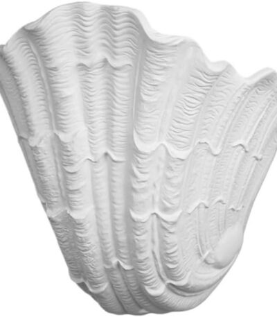 Modern White Plaster Shell Wall Sconce Scallop Sea Shell Shape Wall Lamp for Living Room Hallway Entryway Dining Lighting Art Deco Coastal Nautical Decor G9 Base 10.6 Inch Diameter(10.6″ (27cm))
