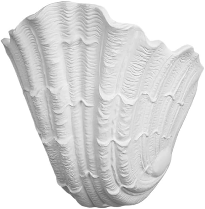 Modern White Plaster Shell Wall Sconce Scallop Sea Shell Shape Wall Lamp for Living Room Hallway Entryway Dining Lighting Art Deco Coastal Nautical Decor G9 Base 10.6 Inch Diameter(10.6″ (27cm))
