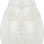 Lenox French Perle White Stoneware Fluted Flower Vase | elegant fluted design | for fresh arrangements, gift for women, table centerpiece, home and shelf decor