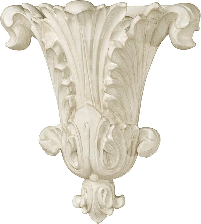 Touch of Class Traditional Acantha Wall Pocket – Resin – Antique White – Decorative Vase for Bedroom, Living Room, Dining Room, Kitchen, Hallway, Office, Entryway, Foyer