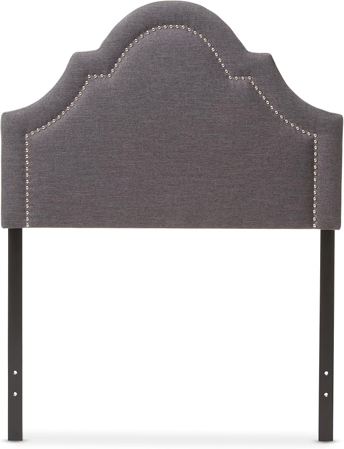Baxton Studio Rita Modern and Contemporary Dark Grey Fabric Upholstered Twin Size Headboard